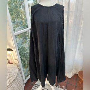 Elizabeth Suzann Harlow Dress Black Medium Weight Linen Size 1X/2X Trapeze Swing